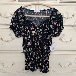 Love and Joy Wonens Floral Blouse
